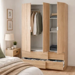 Guardaroba con appendiabiti rovere 135x200h cm - Ababala