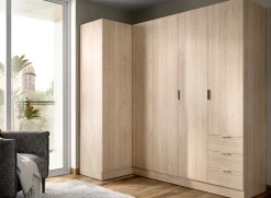 Guardaroba con appendiabiti rovere 213x184h cm - Atena