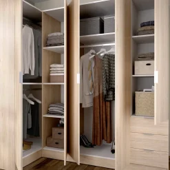 Guardaroba con appendiabiti rovere 213x184h cm - Atena
