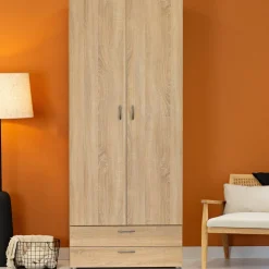 Guardaroba con appendiabiti rovere 74x214h cm - Buriasco