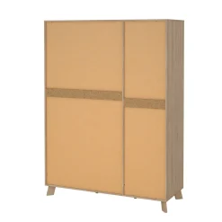 Guardaroba 2 Ante > Dmora Guardaroba con appendiabiti rovere e bianco 147x201h cm - Pyarr Bianco, Marrone Rovere