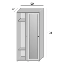 Cabine Armadio|Altri Guardaroba > Dmora Guardaroba con appendiabiti rovere e bianco opaco 167x191h cm - Serpentina Bianco Opaco, Marrone Rovere