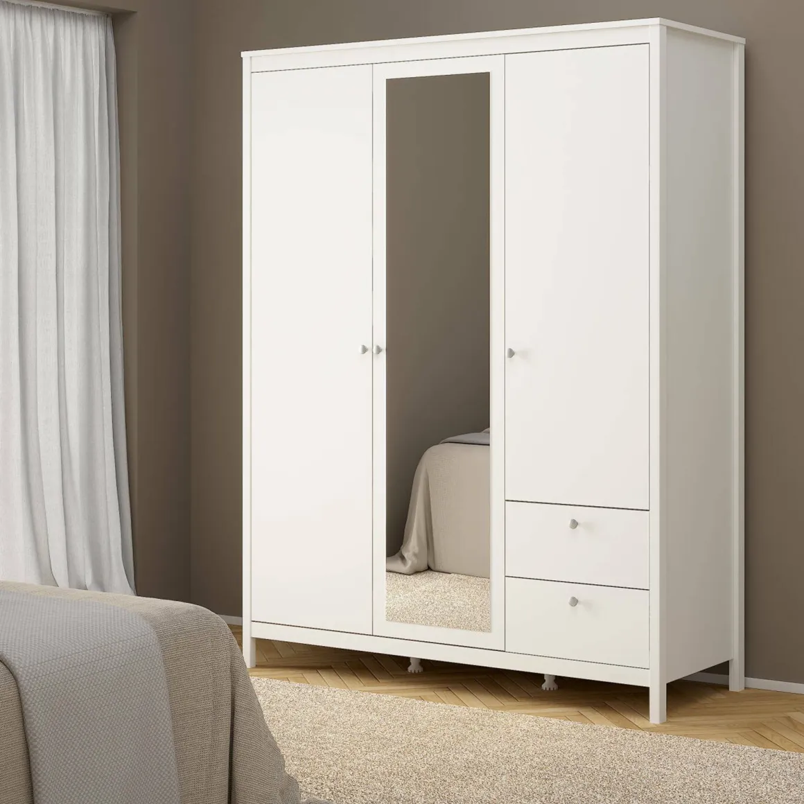 Guardaroba con cassetti bianco 150x199h cm - Rufina