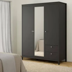 Guardaroba 3 Ante > Dmora Guardaroba con cassetti 150x199h cm - Rufina Nero