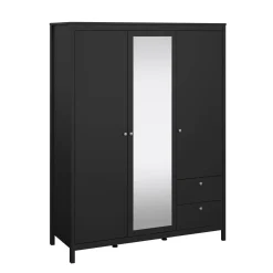 Guardaroba 3 Ante > Dmora Guardaroba con cassetti 150x199h cm - Rufina Nero