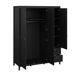 Guardaroba 3 Ante > Dmora Guardaroba con cassetti 150x199h cm - Rufina Nero