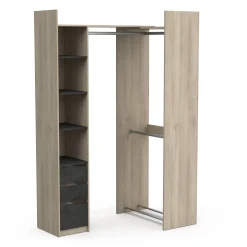 Altri Guardaroba > Dmora Guardaroba con cassetti rovere 199x218h cm - Battuda Marrone Rovere