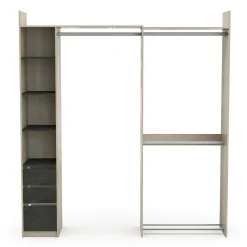 Altri Guardaroba > Dmora Guardaroba con cassetti rovere 199x218h cm - Battuda Marrone Rovere