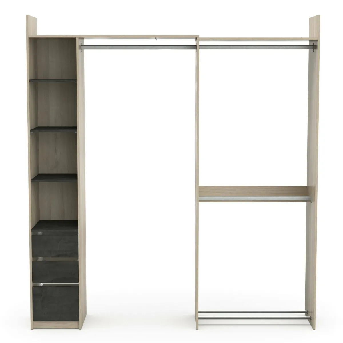 Altri Guardaroba > Dmora Guardaroba con cassetti rovere 199x218h cm - Battuda Marrone Rovere