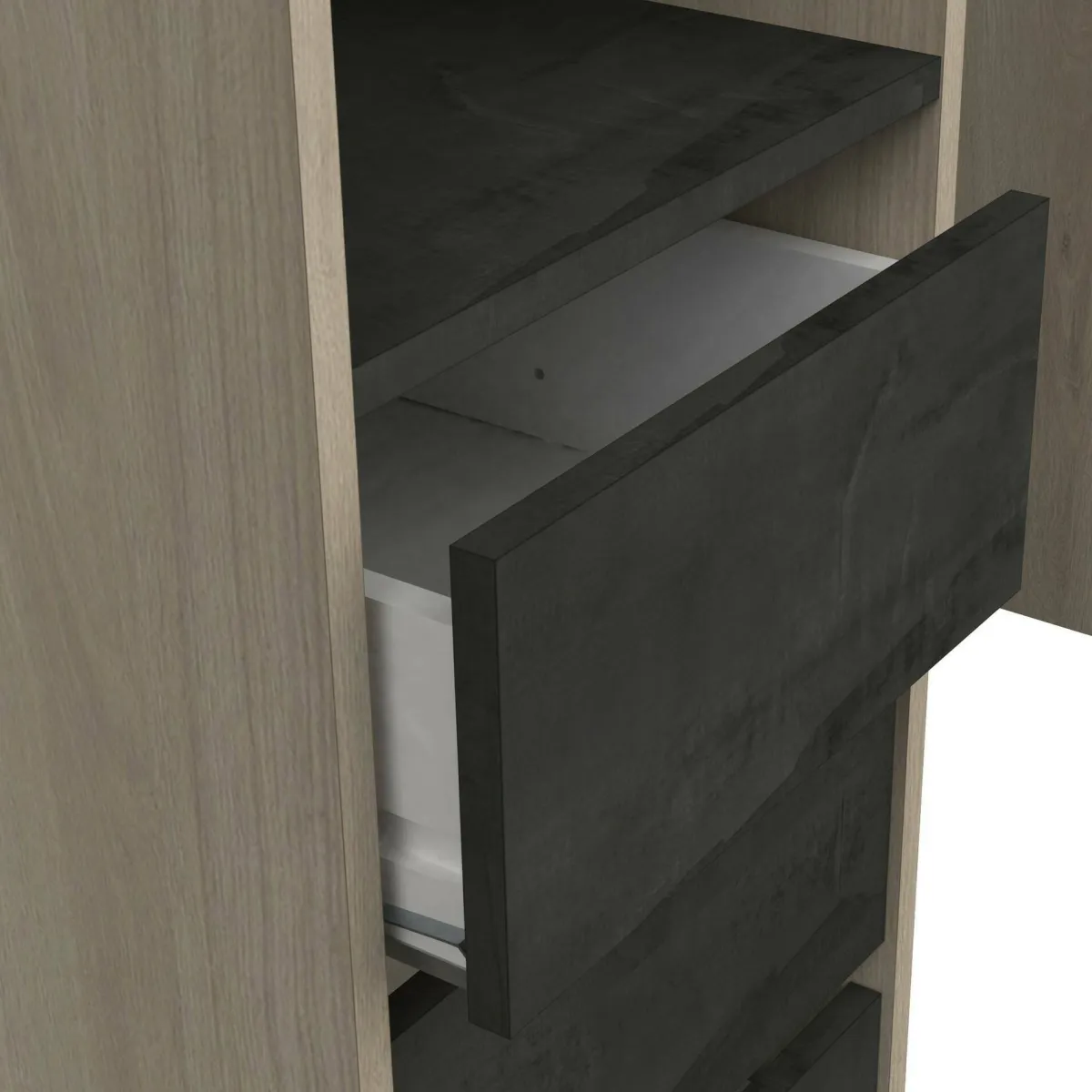 Altri Guardaroba > Dmora Guardaroba con cassetti rovere 199x218h cm - Battuda Marrone Rovere