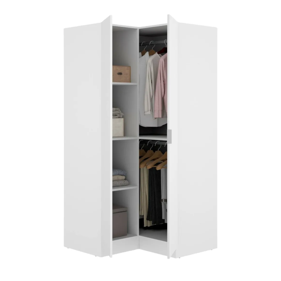 Guardaroba con ripiani regolabili bianco 90x184h cm - Aser