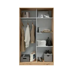 Guardaroba 2 Ante|Camera Da Letto > Dmora Guardaroba con ripiani regolabili bianco e rovere nodi 120x200h cm - Adrenalin Marrone, Bianco Rovere Nodi