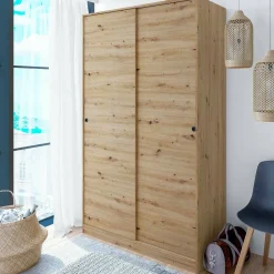 Cabine Armadio|Altri Guardaroba > Dmora Guardaroba con ripiani regolabili rovere e antracite 160x205h cm - Arim Nero Antracite, Marrone Rovere