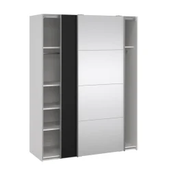 Guardaroba con specchio bianco e nero 150x200h cm - Seraphine