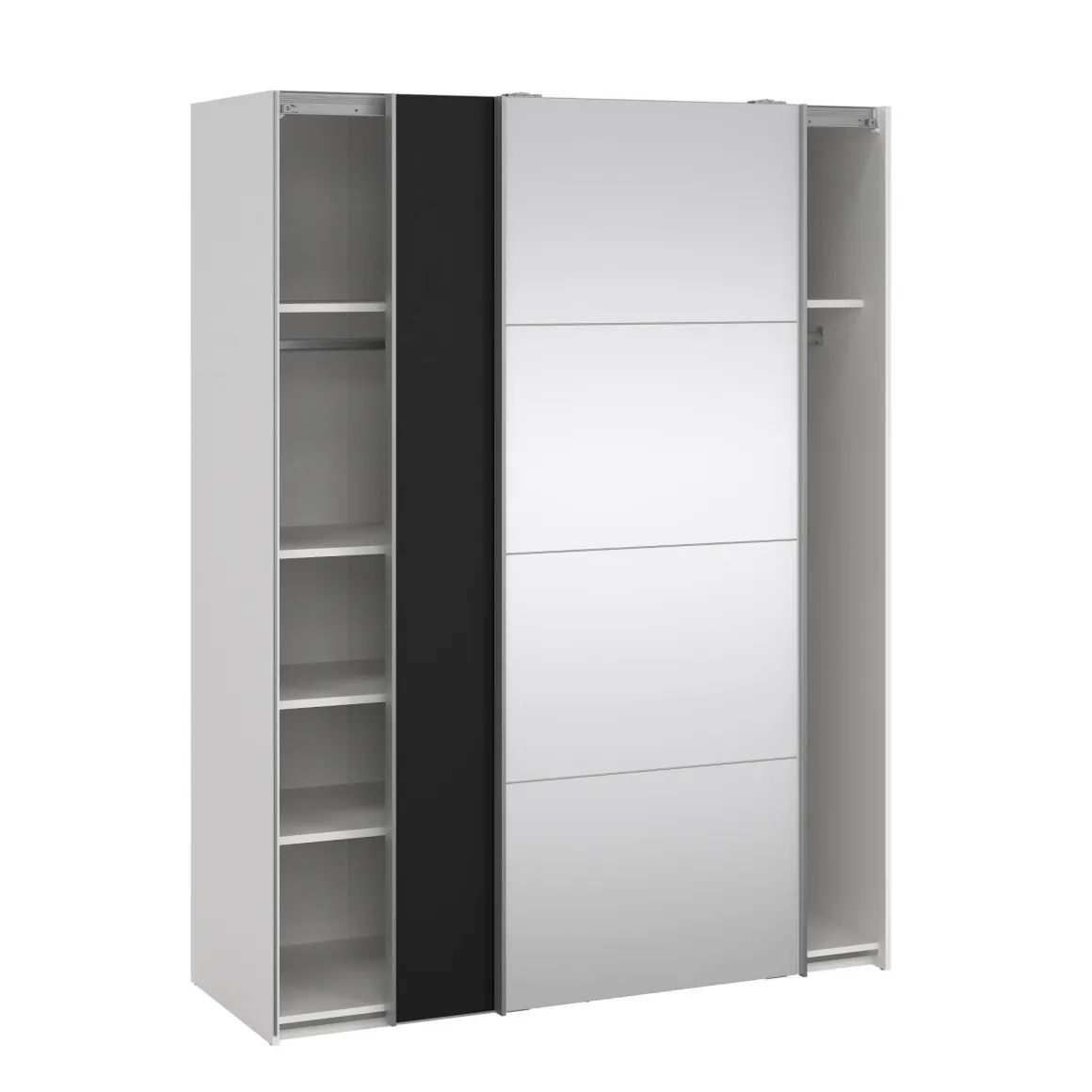 Guardaroba con specchio bianco e nero 150x200h cm - Seraphine