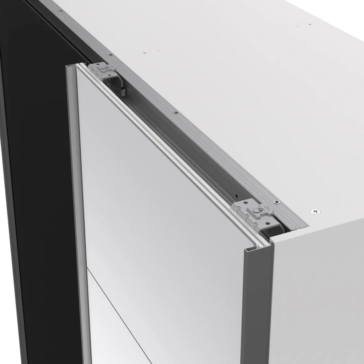 Guardaroba con specchio bianco e nero 150x200h cm - Seraphine