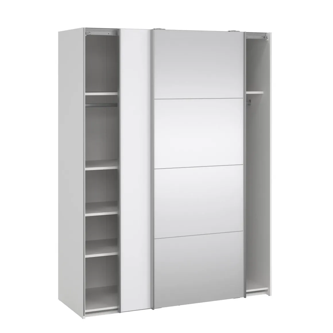 Guardaroba con specchio bianco lucido 150x200h cm - Seraphine