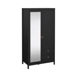 Guardaroba 2 Ante > Dmora Guardaroba con specchio 102x199h cm - Lagertha Nero