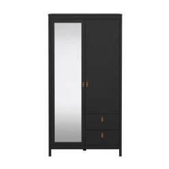 Guardaroba 2 Ante > Dmora Guardaroba con specchio 102x199h cm - Lagertha Nero