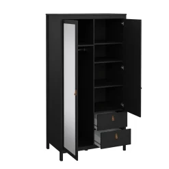 Guardaroba 2 Ante > Dmora Guardaroba con specchio 102x199h cm - Lagertha Nero