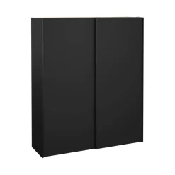 Guardaroba 2 Ante > Dmora Guardaroba con specchio nero e bianco lucido 242x220h cm - Catalina Bianco, Nero Lucido