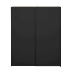 Guardaroba 2 Ante > Dmora Guardaroba con specchio nero e bianco lucido 242x220h cm - Catalina Bianco, Nero Lucido