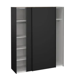 Guardaroba 2 Ante > Dmora Guardaroba con specchio nero e bianco lucido 242x220h cm - Catalina Bianco, Nero Lucido