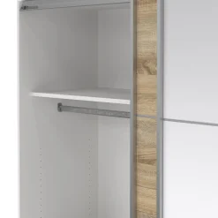 Guardaroba con specchio quercia e bianco 182x201h cm - Cerreto
