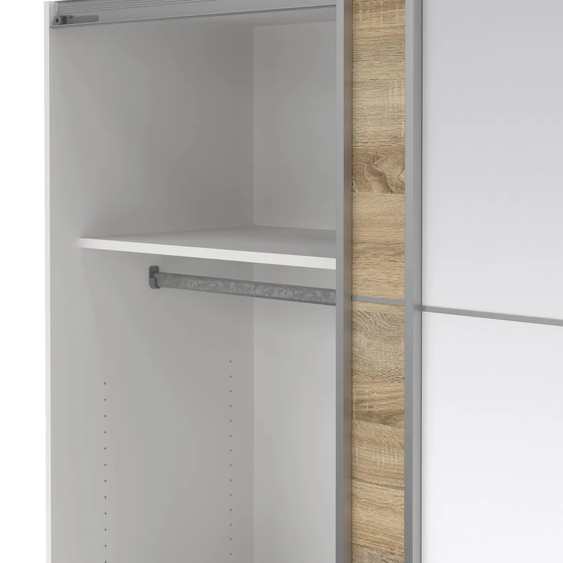 Guardaroba con specchio quercia e bianco 182x201h cm - Cerreto