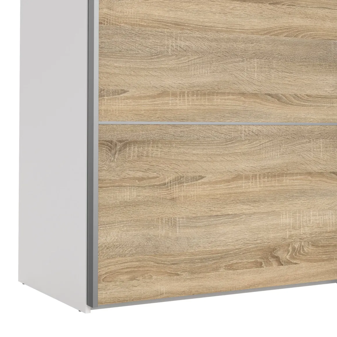 Guardaroba con specchio quercia e bianco 182x201h cm - Cerreto