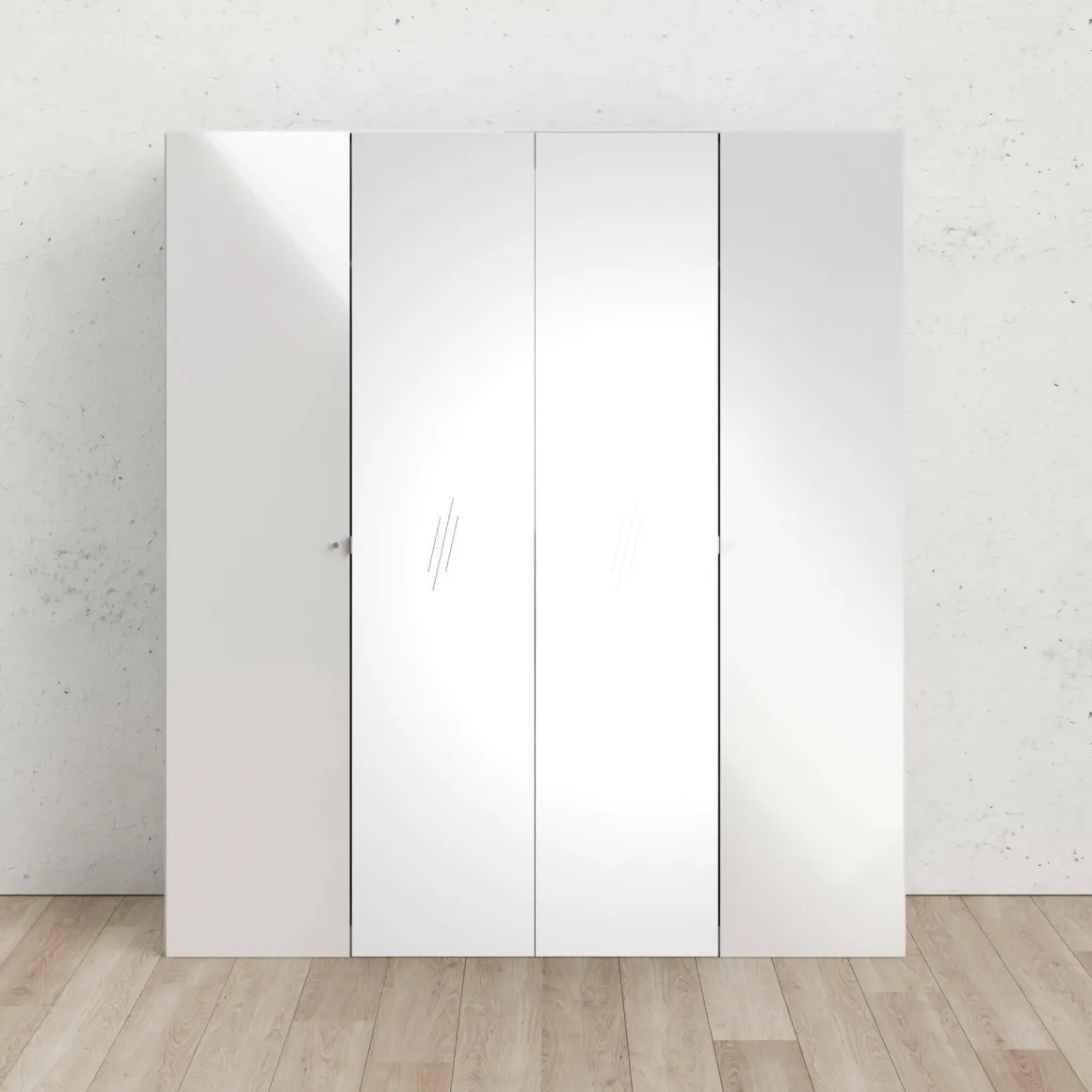 Guardaroba grande 4 ante bianco lucido 195x218h cm - Keila