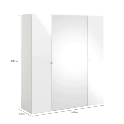 Guardaroba grande 4 ante bianco lucido 195x218h cm - Keila