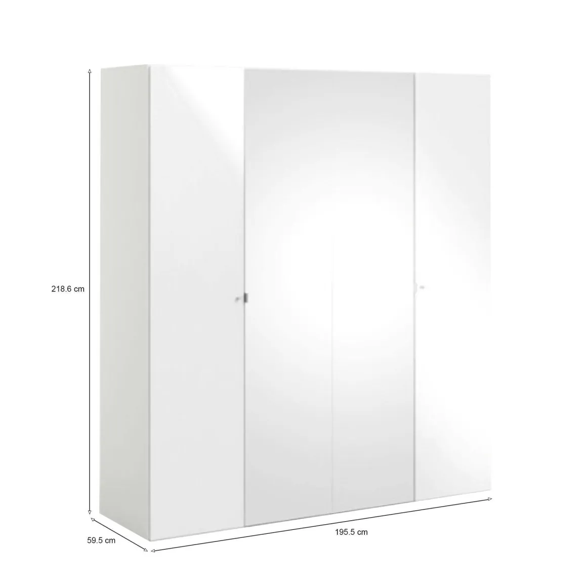 Guardaroba grande 4 ante bianco lucido 195x218h cm - Keila