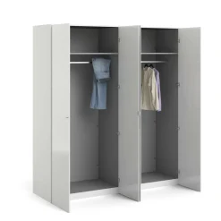 Guardaroba grande 4 ante bianco lucido 195x218h cm - Keila