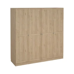 Altri Guardaroba > Dmora Guardaroba grande 4 ante rovere 195x200h cm - Presidenti Marrone Rovere