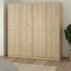 Altri Guardaroba > Dmora Guardaroba grande 4 ante rovere 195x200h cm - Presidenti Marrone Rovere