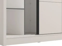 Altri Guardaroba > Dmora Guardaroba Grande Bianco Beige Nero Appendiabiti 8 Ripiani 251x215.5h cm, 12 Vani - Pedavena Nero, Bianco Beige