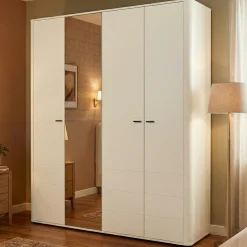 Altri Guardaroba > Dmora Guardaroba Grande 2 Ripiani Appendiabiti 245x217.5h cm, 2 Ante - Salemi Bianco Crema