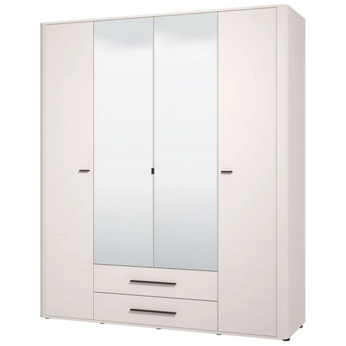 Altri Guardaroba > Dmora Guardaroba Grande Bianco Crema Nero Appendiabiti 2 Ripiani 145.5x217.5h cm, Apertura Scorrevole - Pasturo Nero, Bianco Crema