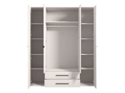 Altri Guardaroba > Dmora Guardaroba Grande Bianco Crema Nero Appendiabiti 2 Ripiani 145.5x217.5h cm, Apertura Scorrevole - Pasturo Nero, Bianco Crema