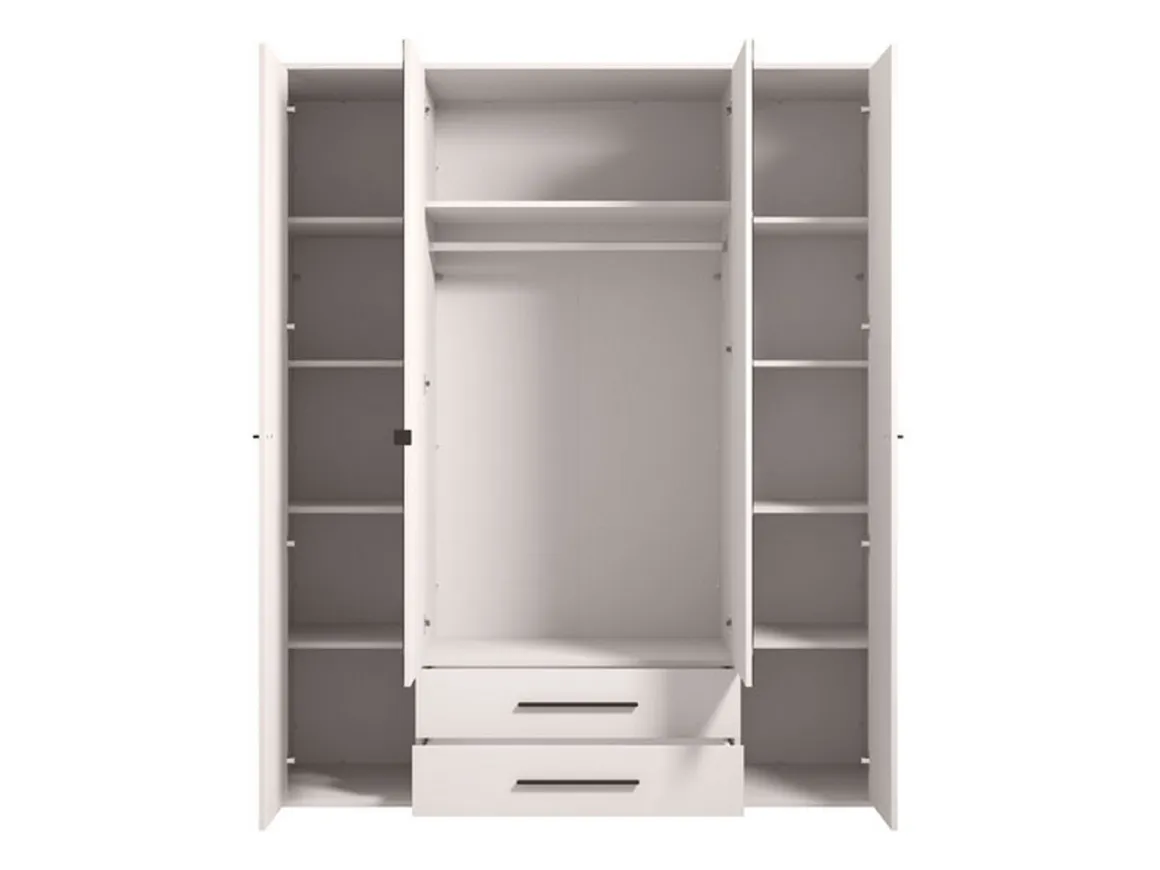 Altri Guardaroba > Dmora Guardaroba Grande Bianco Crema Nero Appendiabiti 2 Ripiani 145.5x217.5h cm, Apertura Scorrevole - Pasturo Nero, Bianco Crema