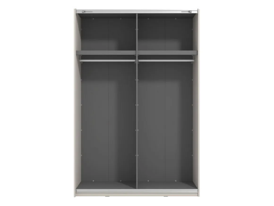 Altri Guardaroba > Dmora Guardaroba Grande Bianco Crema Nero Appendiabiti 2 Ripiani 145.5x217.5h cm, Apertura Scorrevole - Vialone Nero, Bianco Crema