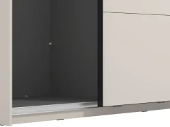 Altri Guardaroba > Dmora Guardaroba Grande Bianco Crema Nero Appendiabiti 2 Ripiani 145.5x217.5h cm, Apertura Scorrevole - Vialone Nero, Bianco Crema