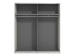 Altri Guardaroba > Dmora Guardaroba Grande Bianco Crema Nero Appendiabiti 2 Ripiani 195x217.5h cm, Apertura Scorrevole - Siri Nero, Bianco Crema