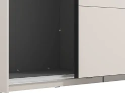 Altri Guardaroba > Dmora Guardaroba Grande Bianco Crema Nero Appendiabiti 2 Ripiani 195x217.5h cm, Apertura Scorrevole - Siri Nero, Bianco Crema