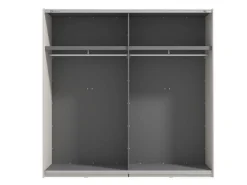 Guardaroba Grande Bianco Crema Nero Appendiabiti 2 Ripiani 220x217.5h cm, Apertura Scorrevole - Laghi