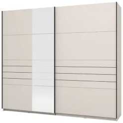 Altri Guardaroba > Dmora Guardaroba Grande Bianco Crema Nero Appendiabiti 2 Ripiani 245x217.5h cm, Apertura Scorrevole - Resiutta Nero, Bianco Crema