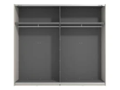 Altri Guardaroba > Dmora Guardaroba Grande Bianco Crema Nero Appendiabiti 2 Ripiani 245x217.5h cm, Apertura Scorrevole - Resiutta Nero, Bianco Crema