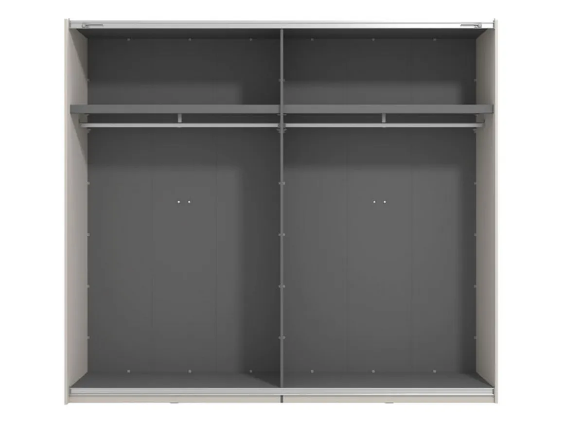 Altri Guardaroba > Dmora Guardaroba Grande Bianco Crema Nero Appendiabiti 2 Ripiani 245x217.5h cm, Apertura Scorrevole - Resiutta Nero, Bianco Crema