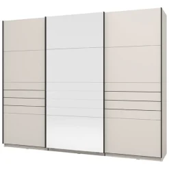 Altri Guardaroba > Dmora Guardaroba Grande Bianco Crema Nero Appendiabiti 4 Ripiani 155x208h cm, 6 Vani - Ifrane Nero, Bianco Crema